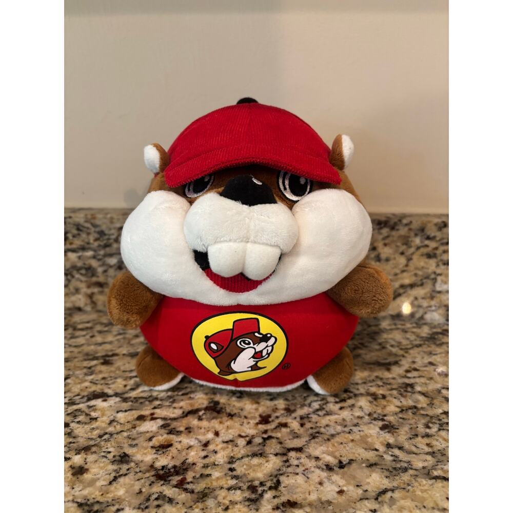JAAG Buc-ee's Plush Round Beaver Stuffed Animal Toy Red Hat Shirt